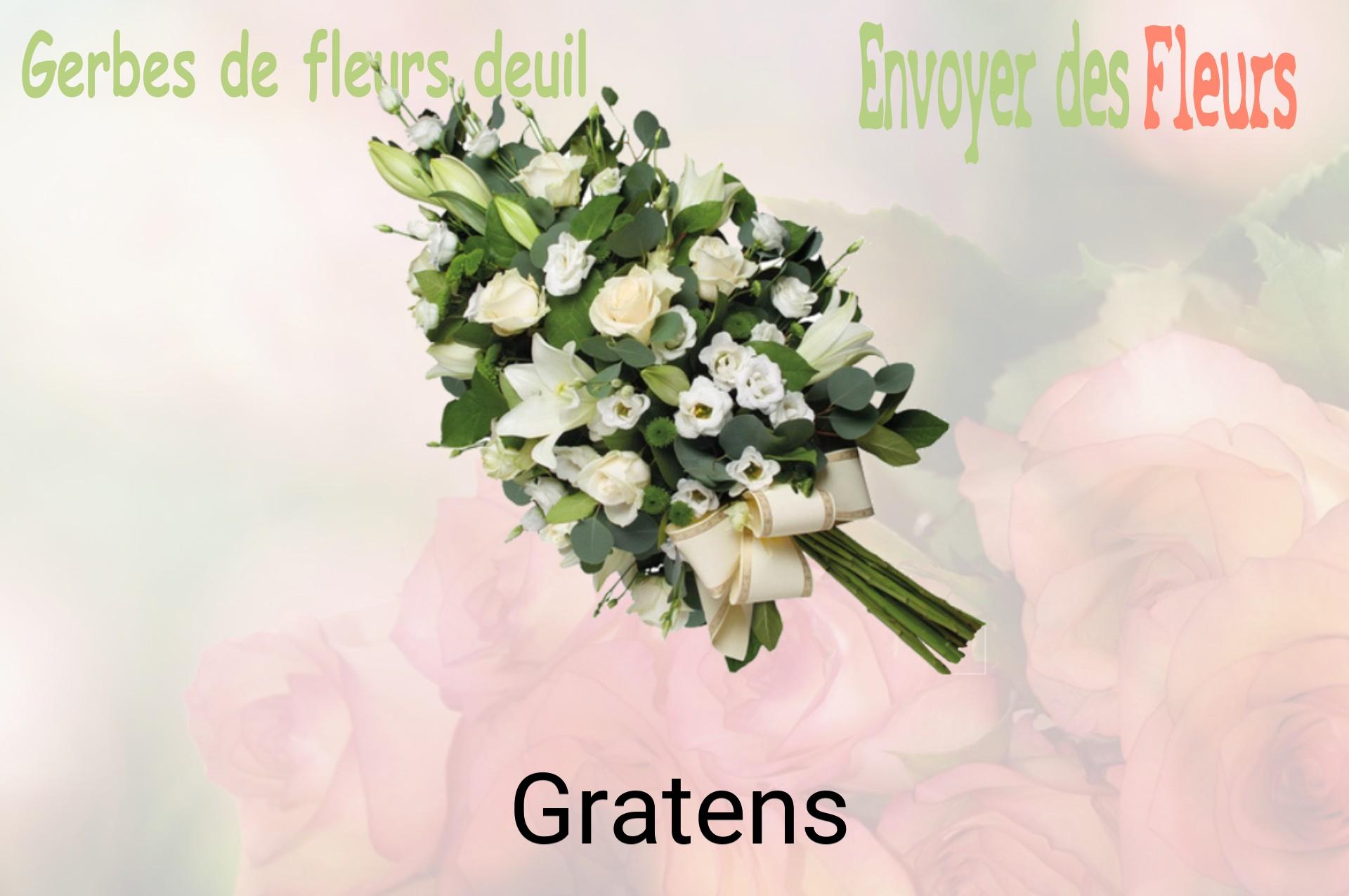 Gerbe de fleurs de deuil livrée à Gratens